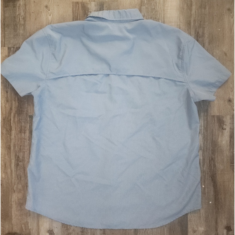 Eddie Bauer Sport Shop Shirt Mens Large Blue Micro Check Short Sleeve Hiking - Picture 7 of 7